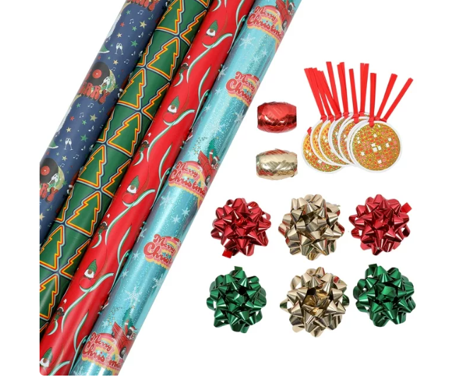 Red Christmas Tissue Paper 12 Pack Bundle